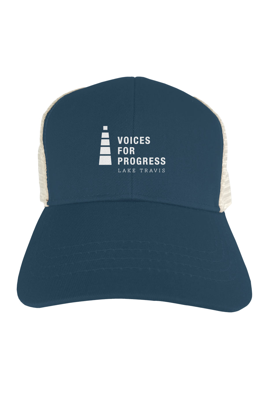 Eco Trucker Organic Recycled Hat - Pacific Oyster, White Print