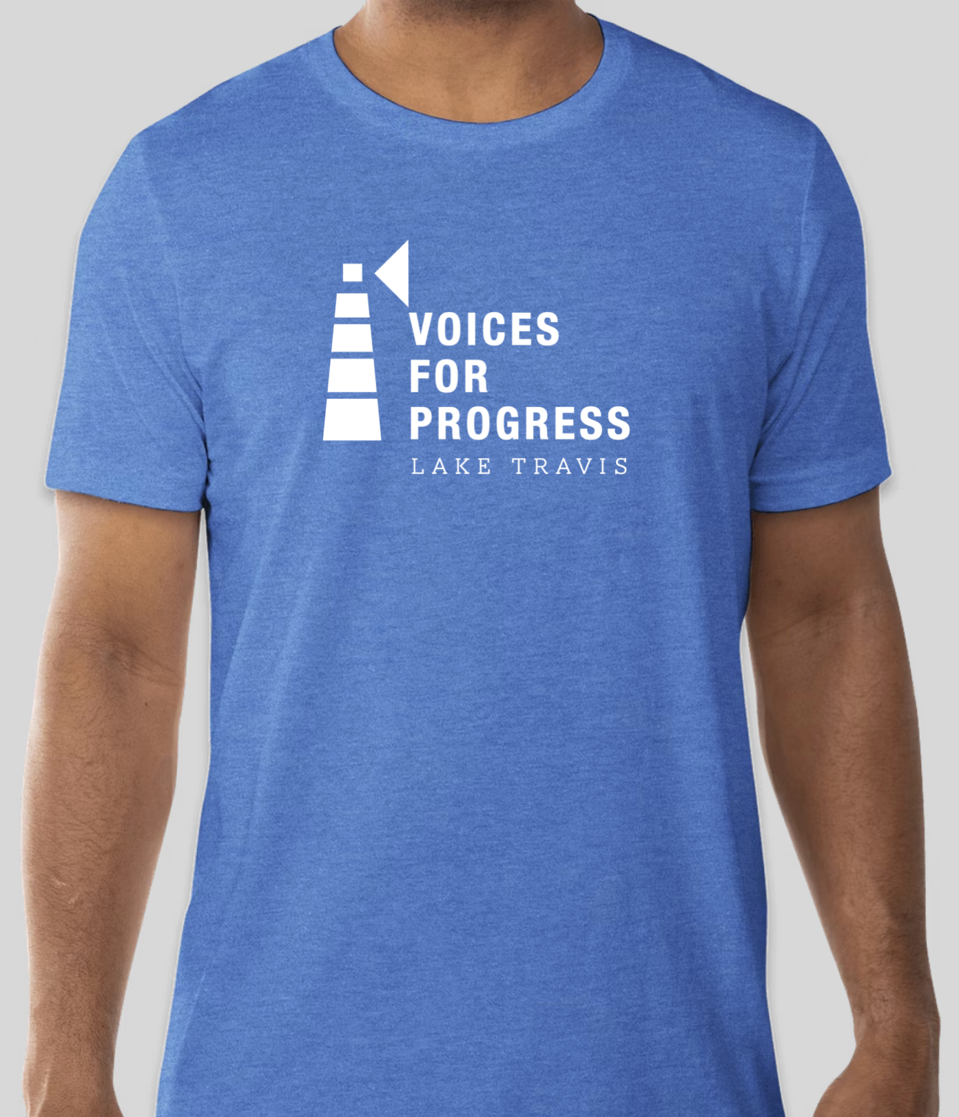 Unisex Short Sleeve V4P T Shirt - Blue, White Print